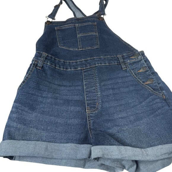 No Boundaries Blue Denim Overall with Adjustable Straps - Picture 1 of 9